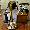 電話 - Western Electric Brass Candlestick #5H Dial w/rare cow bells Telephone