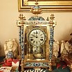 懐中時計 - Antique french mantel clock enamel pendule emaillee 19th century